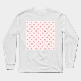 Pink Roses Pattern on Pale Pink Long Sleeve T-Shirt